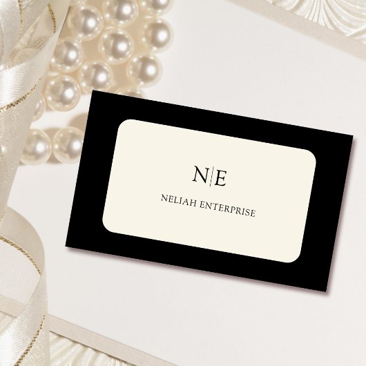 Zwart en Creme Classic Uniek visitekaartje