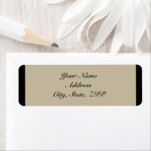 Zwart en Crème Floral reliëf bruiloft Multomap Etiket (Insitu)