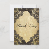 zwart en crème kant - RSVP Kaartje (Achterkant)