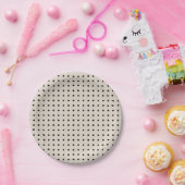 Zwart en Crème Minimalistische Polka Dots g1 Papieren Bordje (Feest)