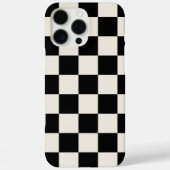 Zwart en Crème Retro Schaken Case-Mate iPhone Case (Achterkant)