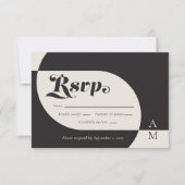  zwart en crème RSVP kaartje (Voorkant)