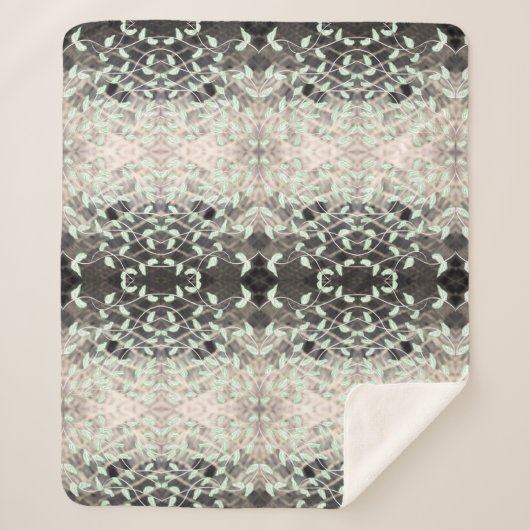 Zwart en crème streep sherpa deken (Voorkant)