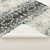 Zwart en crème streep sherpa deken (3/4)