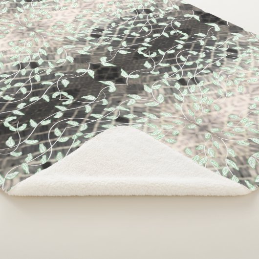 Zwart en crème streep sherpa deken (3/4)