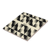 Zwart en Crème (voeg initialen toe) Tegeltje (Zijkant)