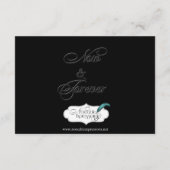 Zwart en crèmekleurig ingevroren bruiloft informatiekaartje (Achterkant)
