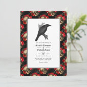 Zwart en Crimson Gotische Bruiloft Kaart (Staand voorkant)