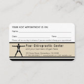 Zwart en Custom Beige Vitruvian Man Chiropractor Visitekaartje (Achterkant)