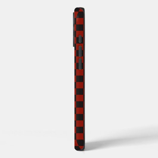 Zwart en diep rood dambordpatroon Case-Mate iPhone case (Achterkant / Links)