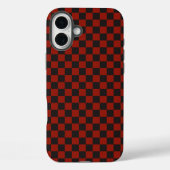 Zwart en diep rood dambordpatroon Case-Mate iPhone case (Achterkant)
