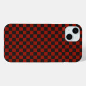 Zwart en diep rood dambordpatroon Case-Mate iPhone case (Achterkant (horizontaal))