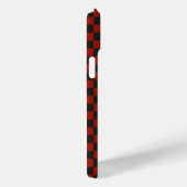 Zwart en diep rood dambordpatroon Case-Mate iPhone case (Achterkant / Rechts)