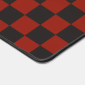 Zwart en diep rood schaakbordpatroon bureaumat (Hoek)