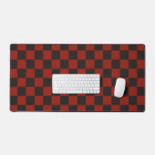 Zwart en diep rood schaakbordpatroon bureaumat (Keyboard & Muis)
