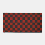 Zwart en diep rood schaakbordpatroon bureaumat (Voorkant)