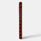 Zwart en diep rood schaakbordpatroon Case-Mate iPhone case (Achterkant / Links)