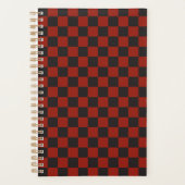 Zwart en diep rood schaakbordpatroon planner (Voorkant)