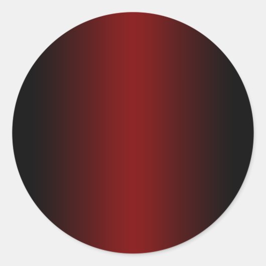 Zwart en diep rood verloop leeg ronde sticker (Voorkant)