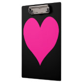 Zwart en Diep Roze Hart Vorm Klembord (Links)