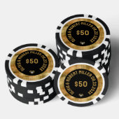 Zwart en Disco Spiegels Glitter Bruiloft Poker Chips (Opstapeling)