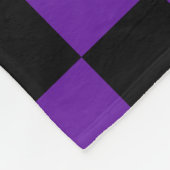 Zwart en donker Paars vierkant patroon Fleece Deken (Hoek)