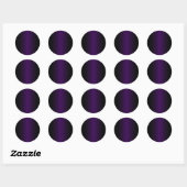 Zwart en Donker Paarse Gradient Blank Ronde Sticker (Vel)