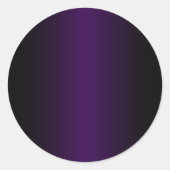 Zwart en Donker Paarse Gradient Blank Ronde Sticker (Voorkant)