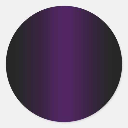 Zwart en Donker Paarse Gradient Blank Ronde Sticker (Voorkant)
