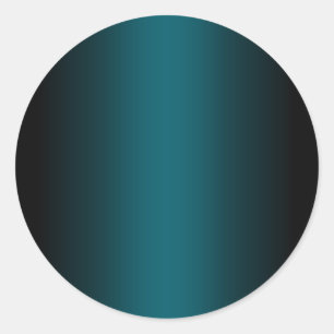 Zwart en donker turquoise verloop leeg ronde sticker