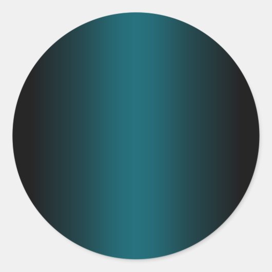 Zwart en donker turquoise verloop lege achtergrond ronde sticker (Voorkant)