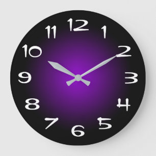Zwart en donker violet radiaal verloop grote klok