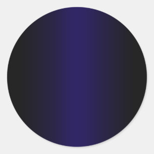 Zwart en donkerblauw verloop blank ronde sticker