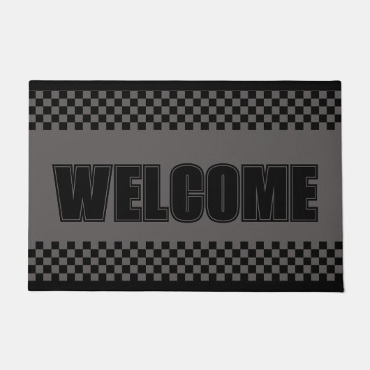 Zwart en donkergrijs deurmat (Voorkant)