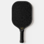 Zwart en donkergrijs  Paisley Monogram Pickleball Paddle (Achterkant)
