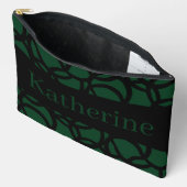 Zwart en Donkergroen Patroon Aangepaste Naam Etui (Open)