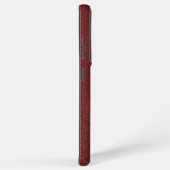 Zwart en donkerrood gelaagd leder samsung galaxy hoesje (Rechterkant)