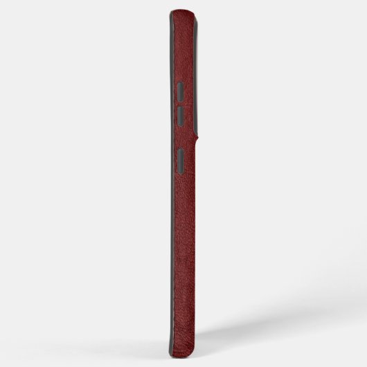 Zwart en donkerrood gelaagd leder samsung galaxy hoesje (Rechterkant)