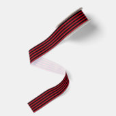 Zwart en donkerrood gestreept grosgrain lint (Achterkant)