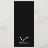 Zwart en Donkerroze Bloemenrol Bruiloft Menu (Achterkant)