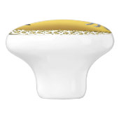 Zwart en een wit paard dat vecht keramische knop (Zijkant)