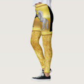 Zwart en een wit paard dat vecht leggings (Links)