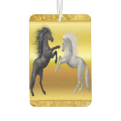 Zwart en een wit paard dat vecht luchtverfrisser (Achterkant)