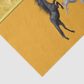 Zwart en een wit paard dat vecht tissuepapier (Detail)