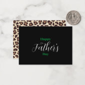 Zwart en Eenvoudig Zalig Vaderdag Kaart Notitiekaartje (Voorkant / Achterkant in situ)