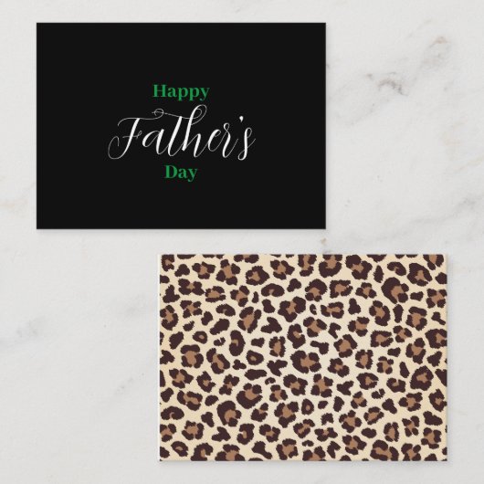Zwart en Eenvoudig Zalige Vaderdag Kaart Notitiekaartje (Voorkant / Achterkant)