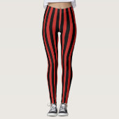 Zwart en elke kleur Verticale stripe Pirate Hallow Leggings (Voorkant)