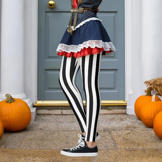 Zwart en elke kleur Verticale stripe Pirate Hallow Leggings