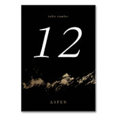 Zwart en Faux Gold Foil Mountains Tafel Kaart (Achterkant)