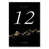 Zwart en Faux Gold Foil Mountains Tafel Kaart (Voorkant)